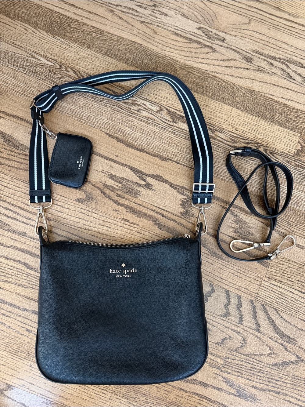 Kate Spade black pebbled leather crossbody